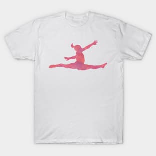Pink gymnast/dancer split jump T-Shirt